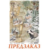 Рисовая бумага Ciao Bella для декупажа CBRP568a "Зимние открытки" А4